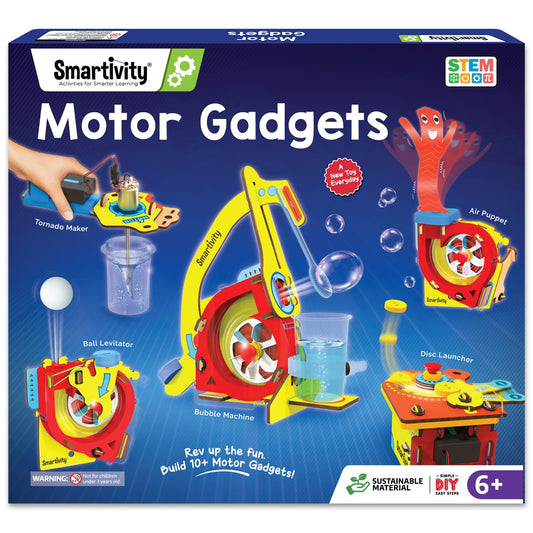 Smartivity 10-in-1 Motor-Powered Gadgets Kit for Kids Ages 6,7,8,9,10,11,12 Years Old | Build 10+ Cool Electronics Projects | Birthday Gifts for Boys & Girls | DIY Science Toy for Kids 6-12