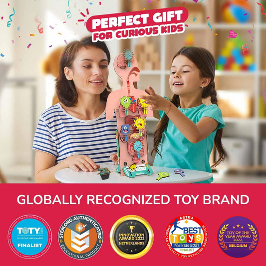 Smartivity Human Body Toy for Kids 6-12 Years|Body Organs & Functions|Birthday Gifts for Unisex|DIY Science Toys 6,7,8,9,10,11,12,13,14 Years Old I STEM Building Set Wooden Construction Game,79 Pcs