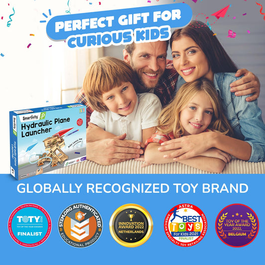 Smartivity 2in1 Hydraulic Aeroplane & Dart Launcher Toy for Kids 6-8-10-12-14 Years Old | Shoots Planes/Darts Far in Air I Exciting Birthday Gifts for Boys & Girls | DIY Science Toy for Kids 6-14