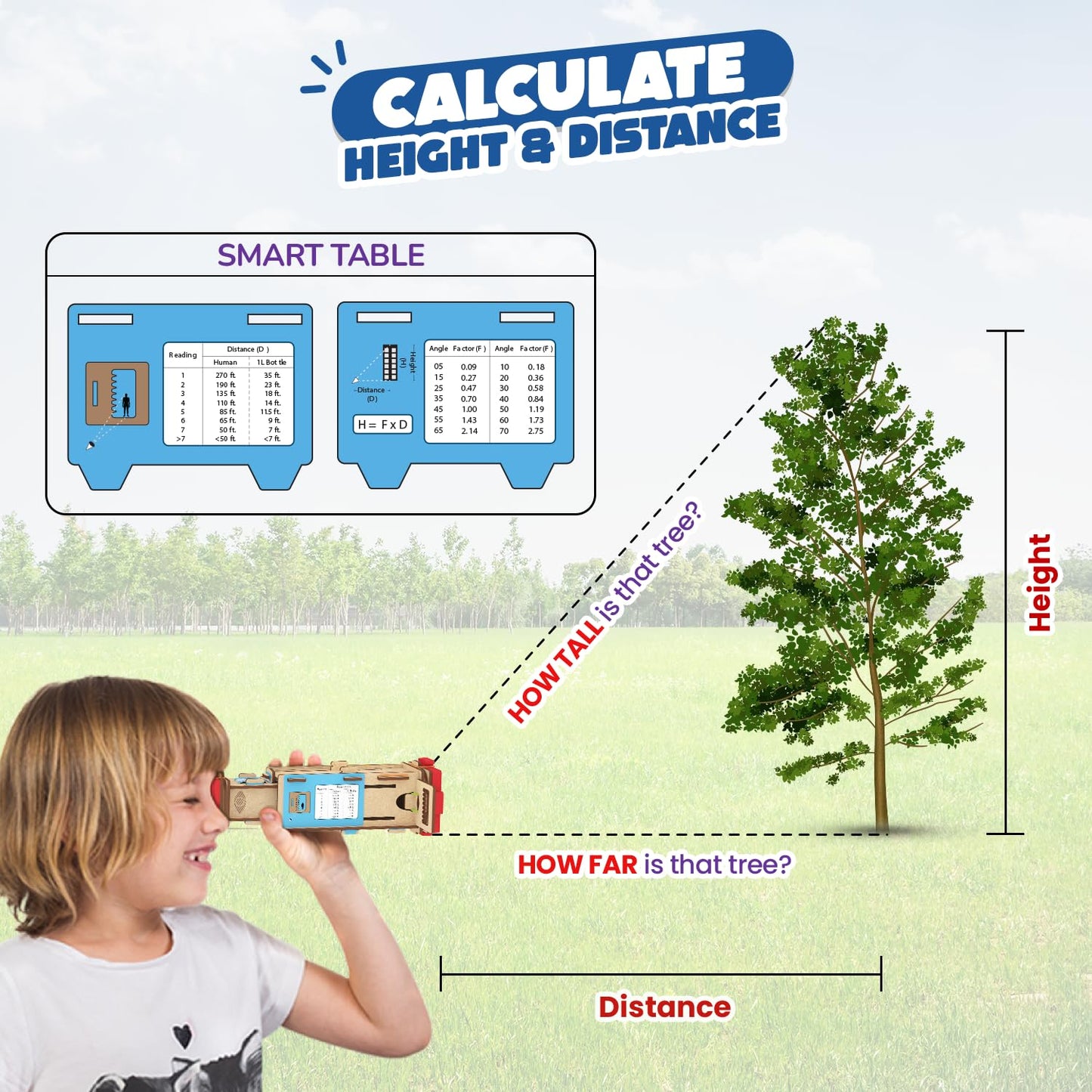 Smartivity Telescope Toy for Kids Age 8-9-10-11-12-13-14 Years Old | Measure Height & Distance | Birthday Gift for Boys & Girls | DIY Science Toys for Kids 8-14 Year| STEM Kit